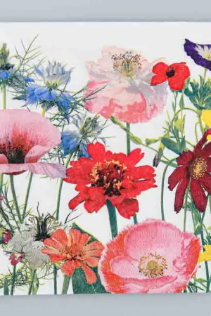 Dernier Modèle Lot de 20 serviettes 'Fleurs sauvages'
